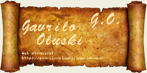 Gavrilo Oluški vizit kartica
